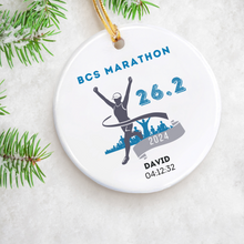 Load image into Gallery viewer, BCS Marathon and Half Marathon Finisher Ornaments