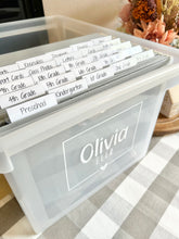 Load image into Gallery viewer, School Memory File Box — Kids' Keepsake Organizer for K–12 School Papers & Artwork