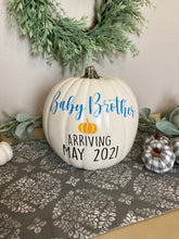 Load image into Gallery viewer, Baby Announcement Pumpkin Photo Prop