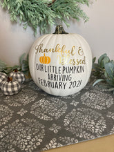 Load image into Gallery viewer, Baby Announcement Pumpkin Photo Prop