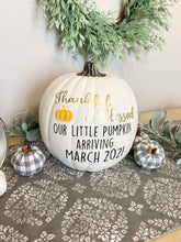 Load image into Gallery viewer, Baby Announcement Pumpkin Photo Prop
