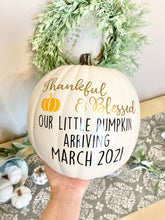 Load image into Gallery viewer, Baby Announcement Pumpkin Photo Prop