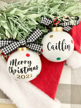 Load image into Gallery viewer, Merry Christmas Personalized Ceramic Ornament