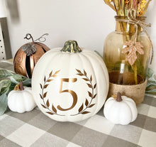 Load image into Gallery viewer, Table Number Pumpkin Centerpiece Decor for Fall Wedding
