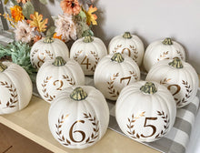 Load image into Gallery viewer, Table Number Pumpkin Centerpiece Decor for Fall Wedding