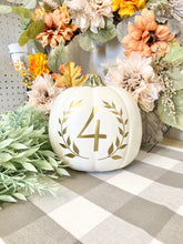 Load image into Gallery viewer, Table Number Pumpkin Centerpiece Decor for Fall Wedding