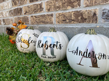 Load image into Gallery viewer, Small Personalized Pumpkins for Fall Decor
