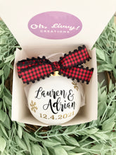 Load image into Gallery viewer, Personalized Ceramic Ornament with Simple Script Design
