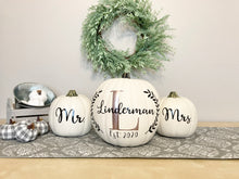 Load image into Gallery viewer, Fall Wedding Personalized Pumpkin Decor Bundle
