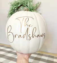 Load image into Gallery viewer, Personalized Pumpkin with Script Lettering
